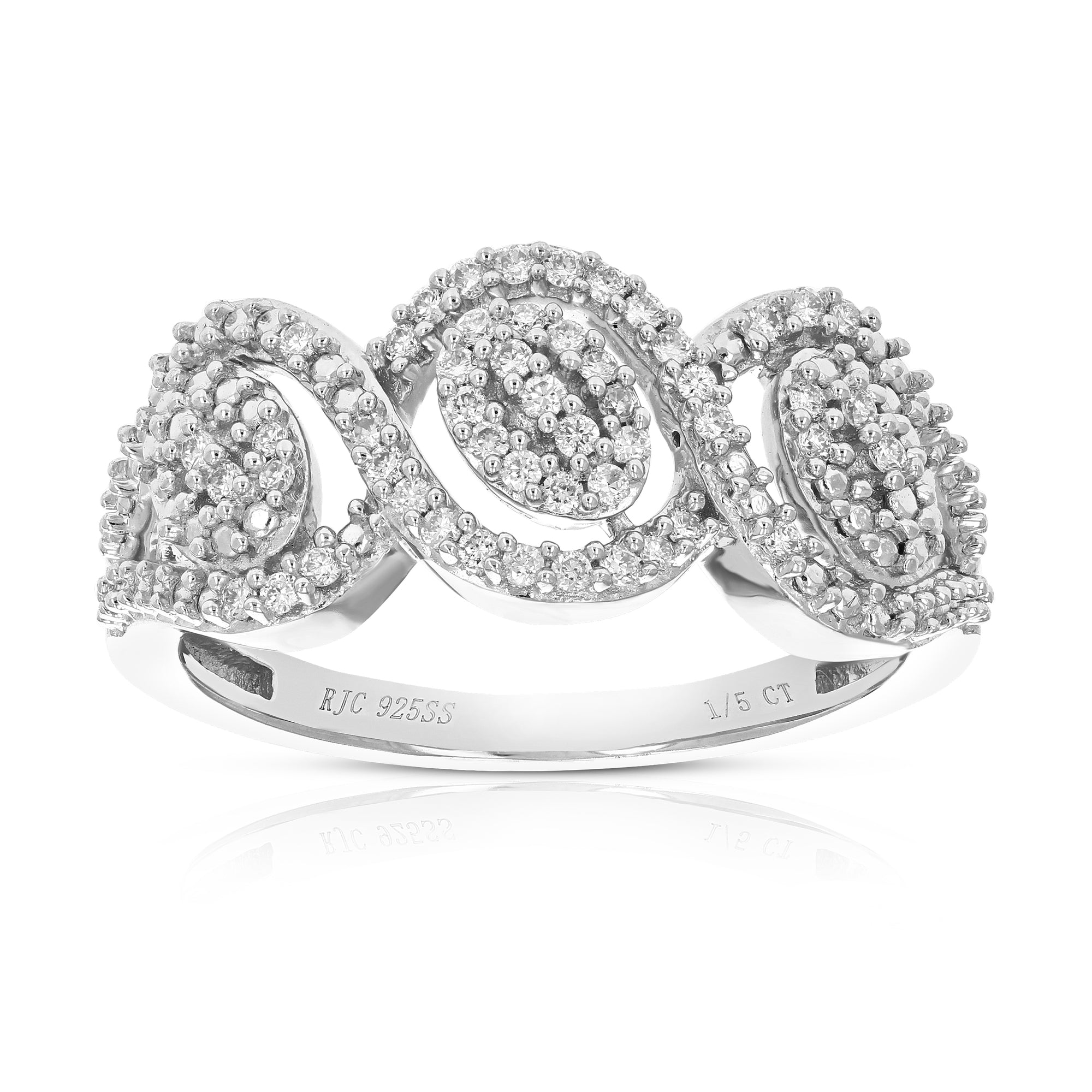 1/5 cttw Diamond Engagement Ring for Women, Round Lab Grown Diamond Ring in 0.925 Sterling Silver, Prong Setting, Size 6-8