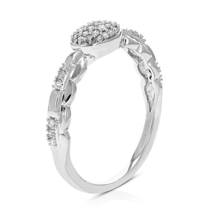 1/6 cttw Diamond Engagement Ring for Women, Round Lab Grown Diamond Ring in 0.925 Sterling Silver, Prong Setting, Size 6-8