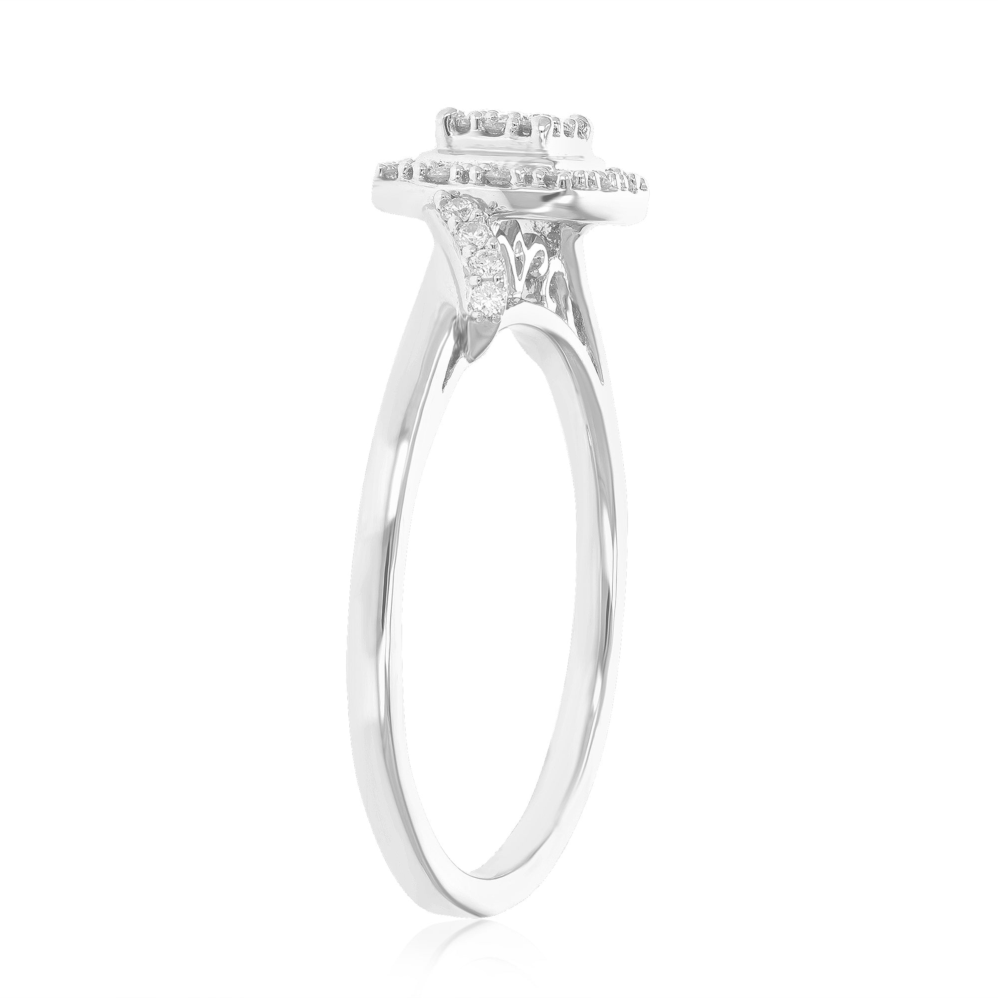 1/6 cttw Diamond Engagement Ring for Women, Round Lab Grown Diamond Ring in 0.925 Sterling Silver, Prong Setting, Size 6-8