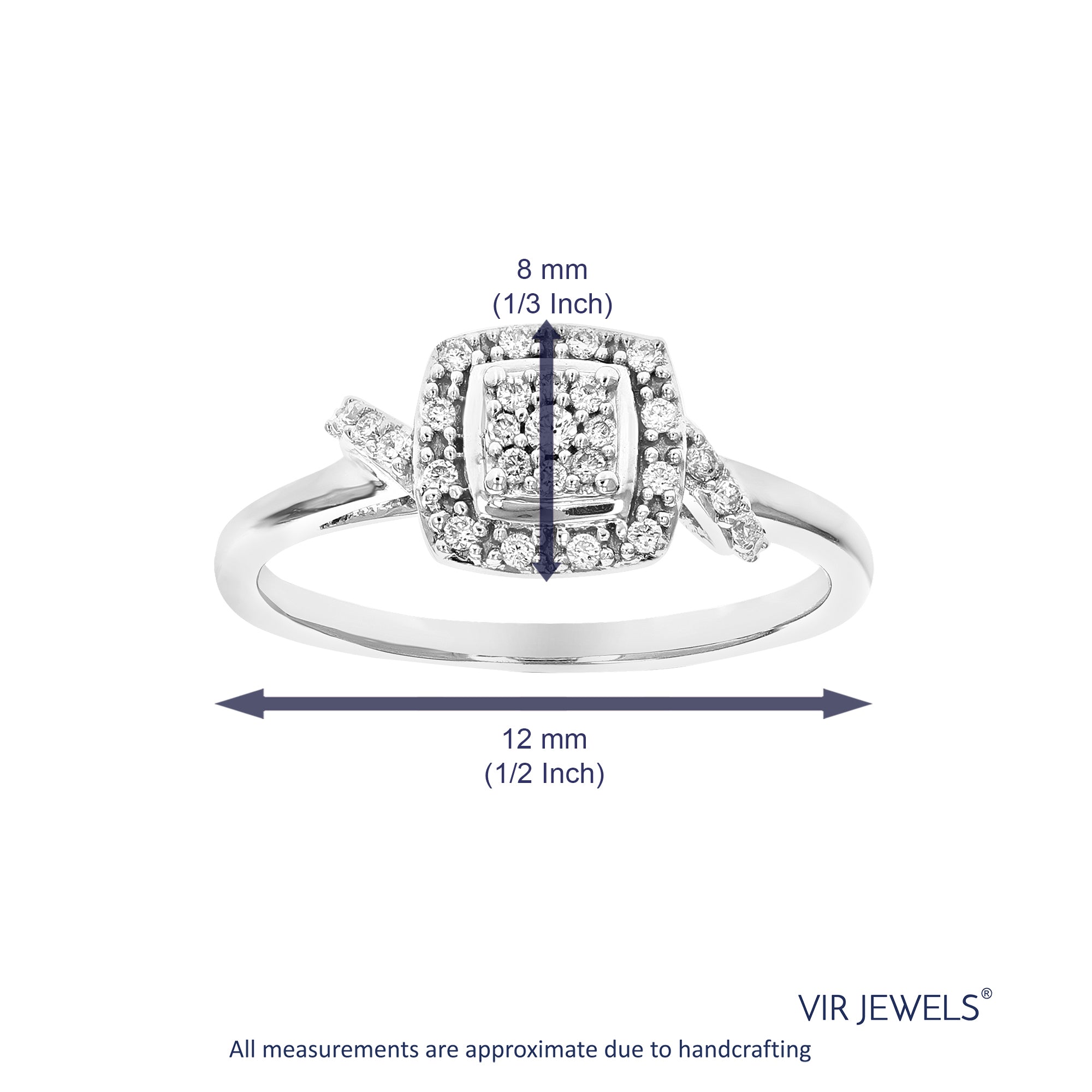 1/6 cttw Diamond Engagement Ring for Women, Round Lab Grown Diamond Ring in 0.925 Sterling Silver, Prong Setting, Size 6-8