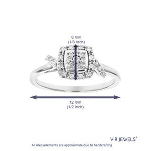 1/6 cttw Diamond Engagement Ring for Women, Round Lab Grown Diamond Ring in 0.925 Sterling Silver, Prong Setting, Size 6-8
