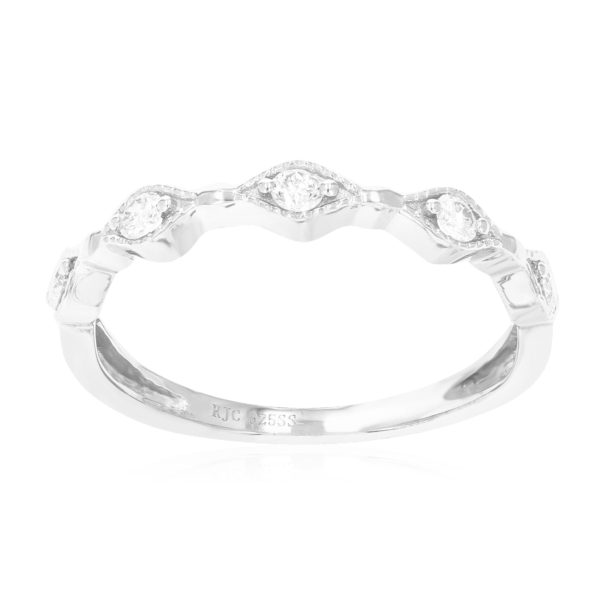 1/5 cttw Diamond Wedding Band for Women, Round Lab Grown Diamond Wedding Band in .925 Sterling Silver, Prong Setting, size 6-8