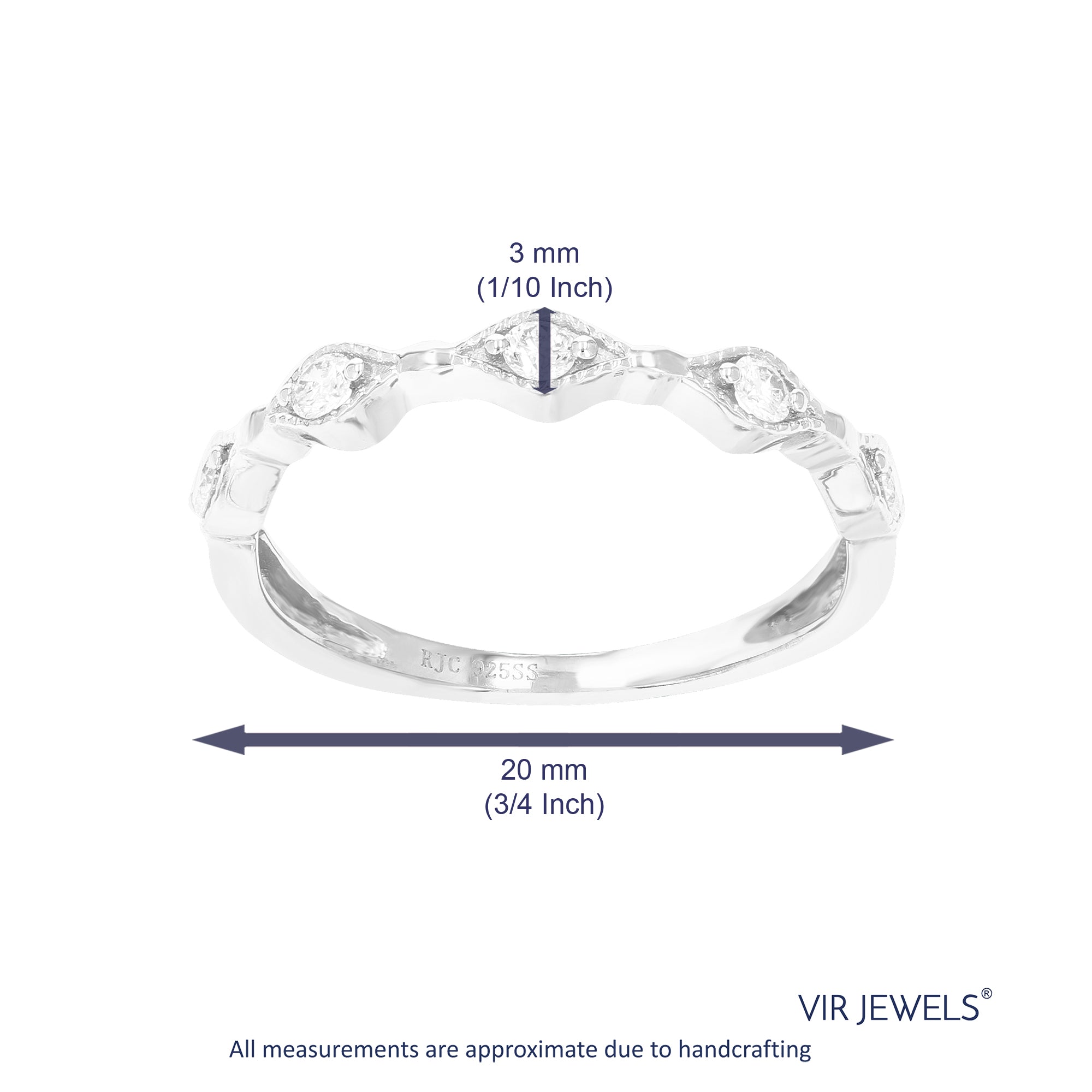 1/5 cttw Diamond Wedding Band for Women, Round Lab Grown Diamond Wedding Band in .925 Sterling Silver, Prong Setting, size 6-8