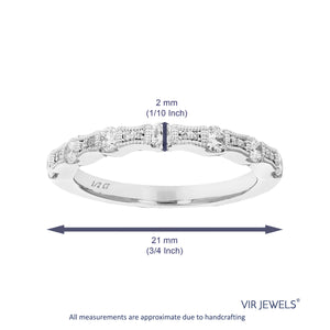 1/2 cttw Round Cut Lab Grown Diamond Wedding Band 19 Stones .925 Sterling Silver Prong Set