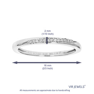 1/16 cttw Round Cut Lab Grown Diamond Wedding Band 13 Stones .925 Sterling Silver Prong Set