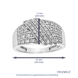 1/3 cttw Round Cut Lab Grown Diamond Wedding Band 45 Stones .925 Sterling Silver Prong Set