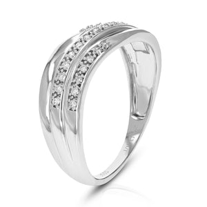 1/10 cttw 26 Stones Round Cut Lab Grown Diamond Wedding Band .925 Sterling Silver Prong Set