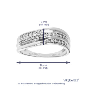 1/10 cttw 26 Stones Round Cut Lab Grown Diamond Wedding Band .925 Sterling Silver Prong Set