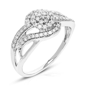 2/5 cttw Diamond Engagement Ring for Women, Round Lab Grown Diamond Ring in 0.925 Sterling Silver, Prong Setting, Size 6-8