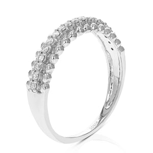 1/5 cttw Diamond Wedding Band for Women, Round Lab Grown Diamond Wedding Band in .925 Sterling Silver, Prong Setting, Size 6-8