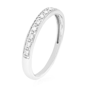 1/10 cttw Diamond Wedding Band for Women, Round Lab Grown Diamond Wedding Band in .925 Sterling Silver, Prong Setting, Size 6-8