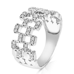 1/3 cttw Diamond Engagement Ring for Women, Round Lab Grown Diamond Ring in 0.925 Sterling Silver, Prong Setting, Size 6-8