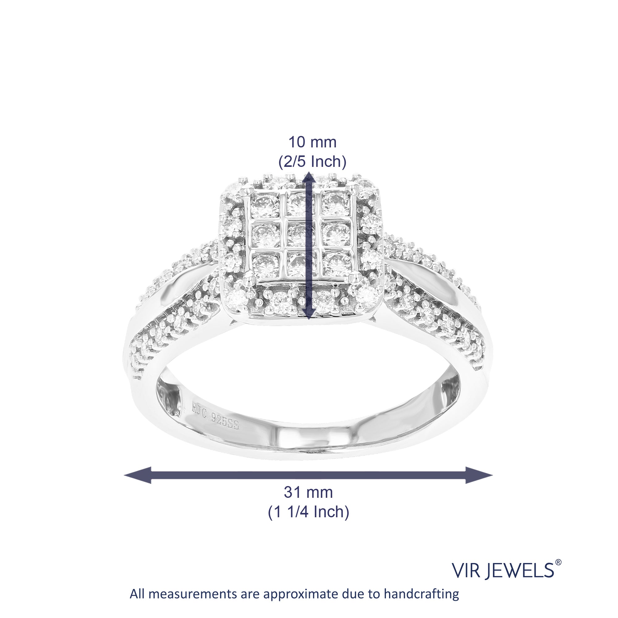 1/2 cttw Diamond Engagement Ring for Women, Round Lab Grown Diamond Ring in 0.925 Sterling Silver, Prong Setting, Size 6-8
