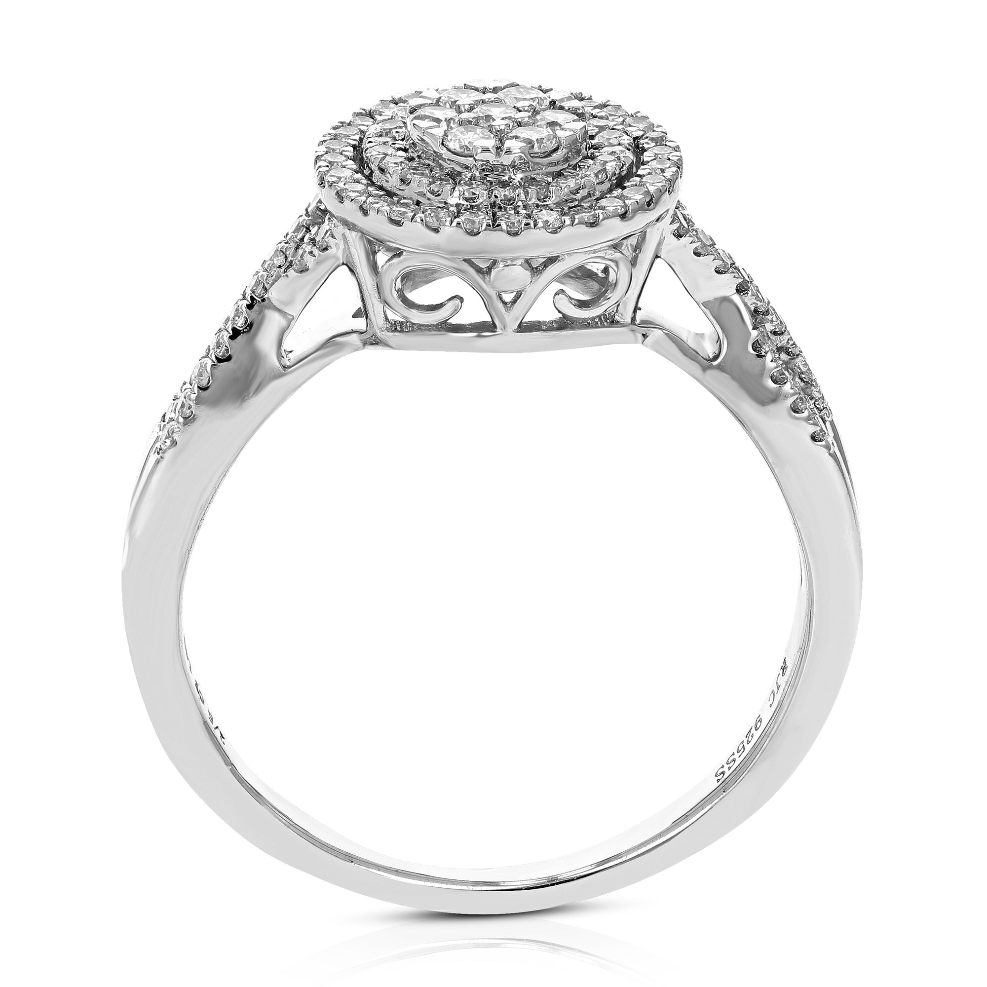 2/5 cttw Diamond Engagement Ring for Women, Round Lab Grown Diamond Engagement Ring in .925 Sterling Silver, Prong Setting