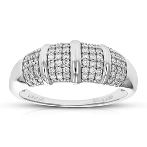 1/3 cttw Round Cut Lab Grown Diamond Wedding Band 72 Stones .925 Sterling Silver Prong Set