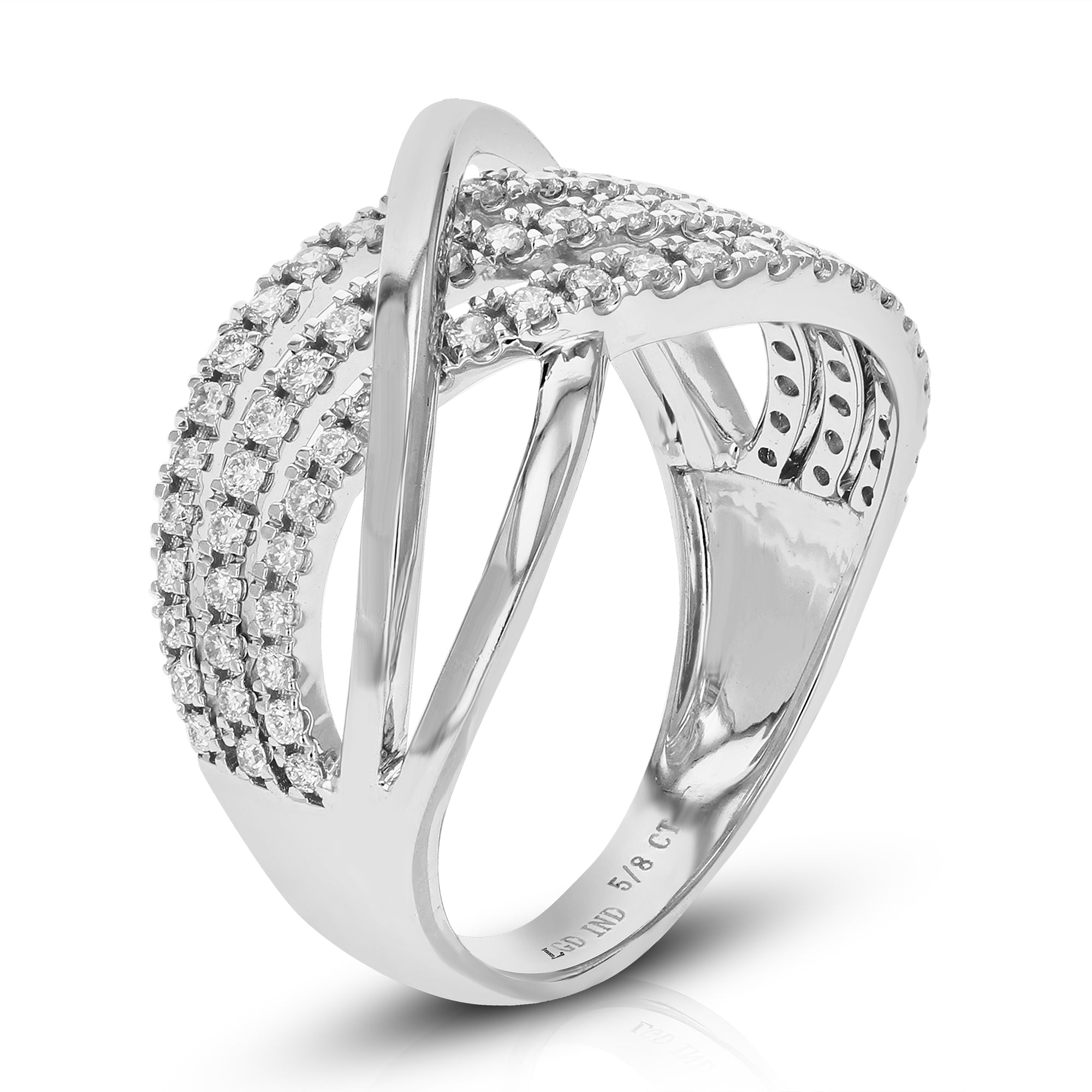 3/4 cttw Round Cut Lab Grown Diamond Wedding Band 73 Stones .925 Sterling Silver Prong Set