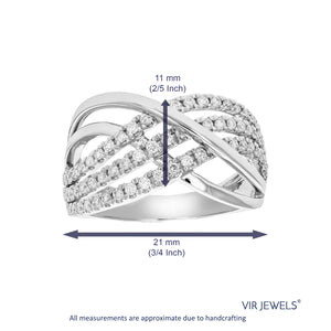 3/4 cttw Round Cut Lab Grown Diamond Wedding Band 73 Stones .925 Sterling Silver Prong Set
