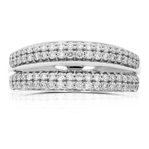 1/2 cttw Diamond Wedding Band for Women, Round Lab Grown Diamond Wedding Band in .925 Sterling Silver, Prong Setting, Size 6-8