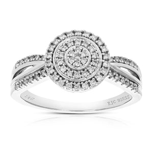1/4 cttw Diamond Engagement Ring for Women, Round Lab Grown Diamond Ring in 0.925 Sterling Silver, Prong Setting, Size 6-8