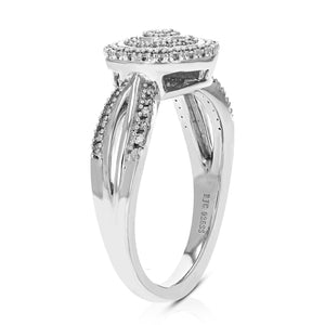 1/4 cttw Diamond Engagement Ring for Women, Round Lab Grown Diamond Ring in 0.925 Sterling Silver, Prong Setting, Size 6-8