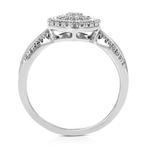1/4 cttw Diamond Engagement Ring for Women, Round Lab Grown Diamond Ring in 0.925 Sterling Silver, Prong Setting, Size 6-8