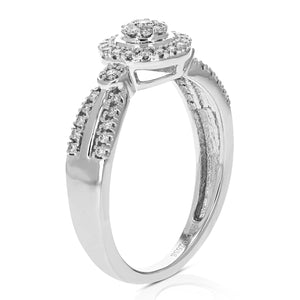 1/4 cttw Diamond Engagement Ring for Women, Round Lab Grown Diamond Ring in 0.925 Sterling Silver, Prong Setting, Size 6-8
