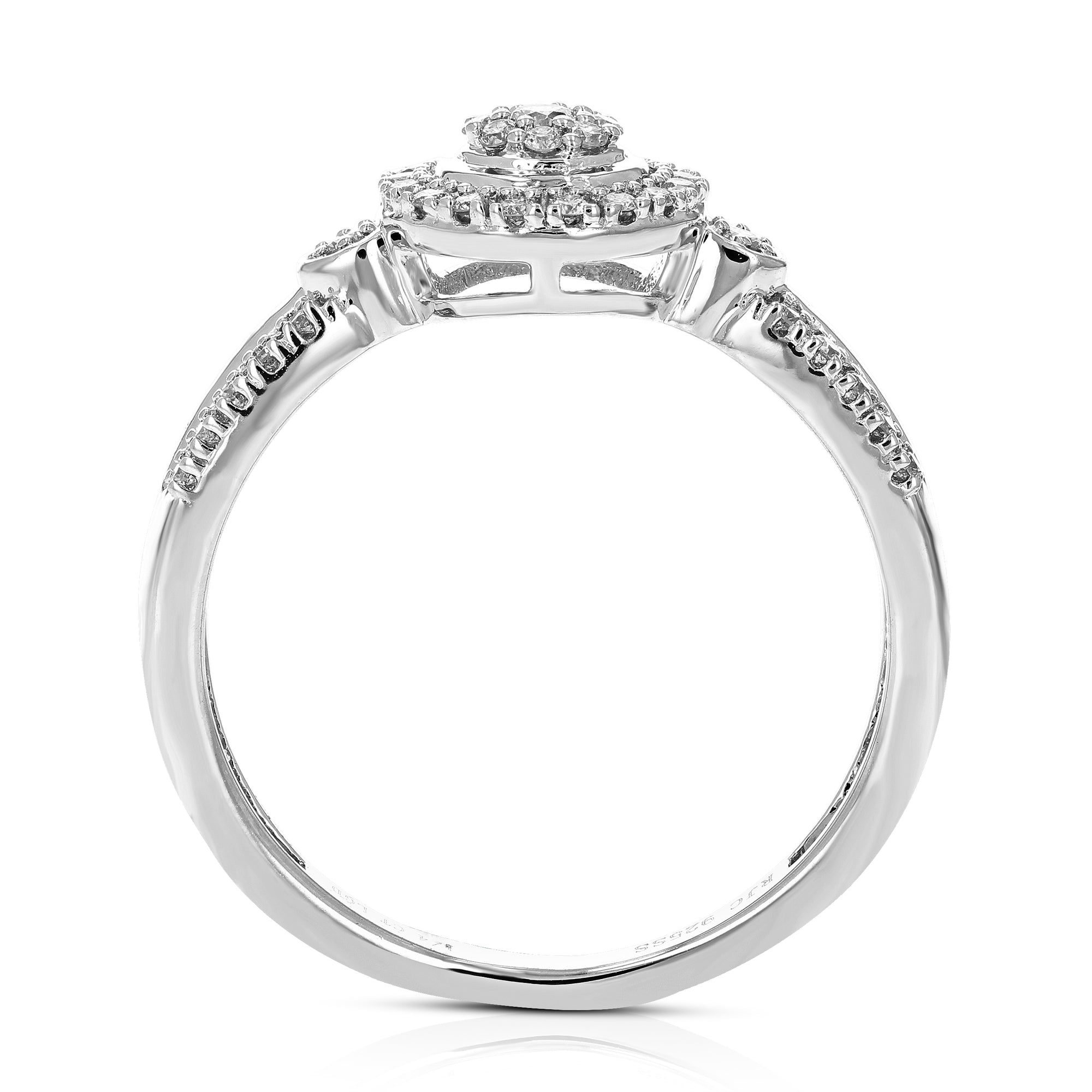 1/4 cttw Diamond Engagement Ring for Women, Round Lab Grown Diamond Ring in 0.925 Sterling Silver, Prong Setting, Size 6-8