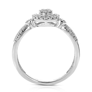 1/4 cttw Diamond Engagement Ring for Women, Round Lab Grown Diamond Ring in 0.925 Sterling Silver, Prong Setting, Size 6-8