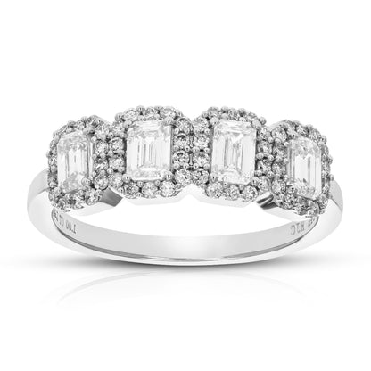 Emerald Diamond Vintage Engagement Ring