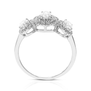 1 cttw Wedding Engagement Ring for Women, Round Lab Grown Engagement Ring in 14K White Gold, Prong Set
