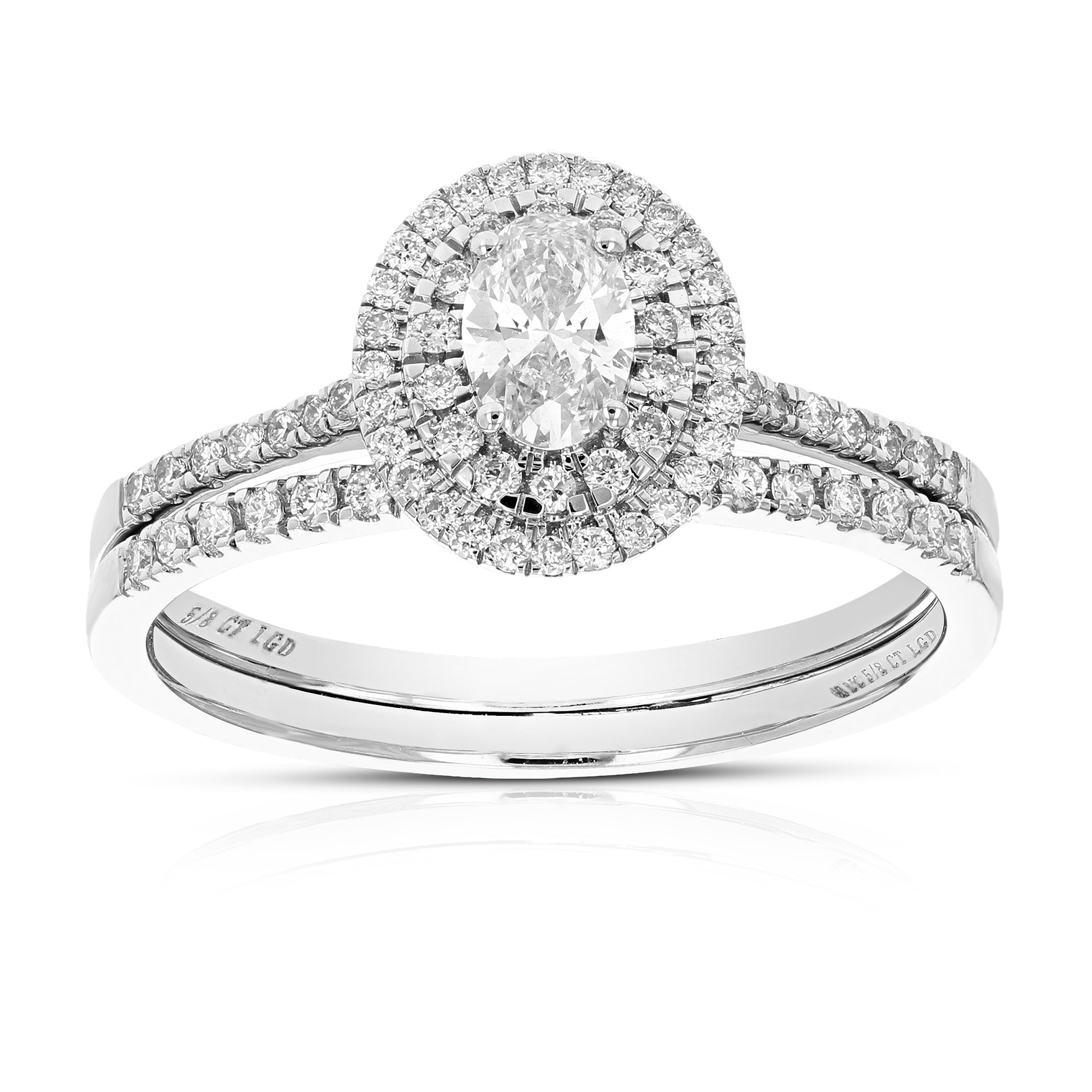 5/8 cttw Wedding Engagement Ring for Women, Round Lab Grown Engagement Ring in 14K White Gold, Prong Set