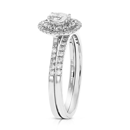 5/8 cttw Wedding Engagement Ring for Women, Round Lab Grown Engagement Ring in 14K White Gold, Prong Set