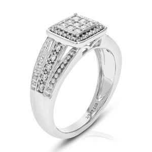 2/5 cttw Round Cut Lab Grown Diamond Bridal Set 55 Stones .925 Sterling Silver Prong Set Size 7