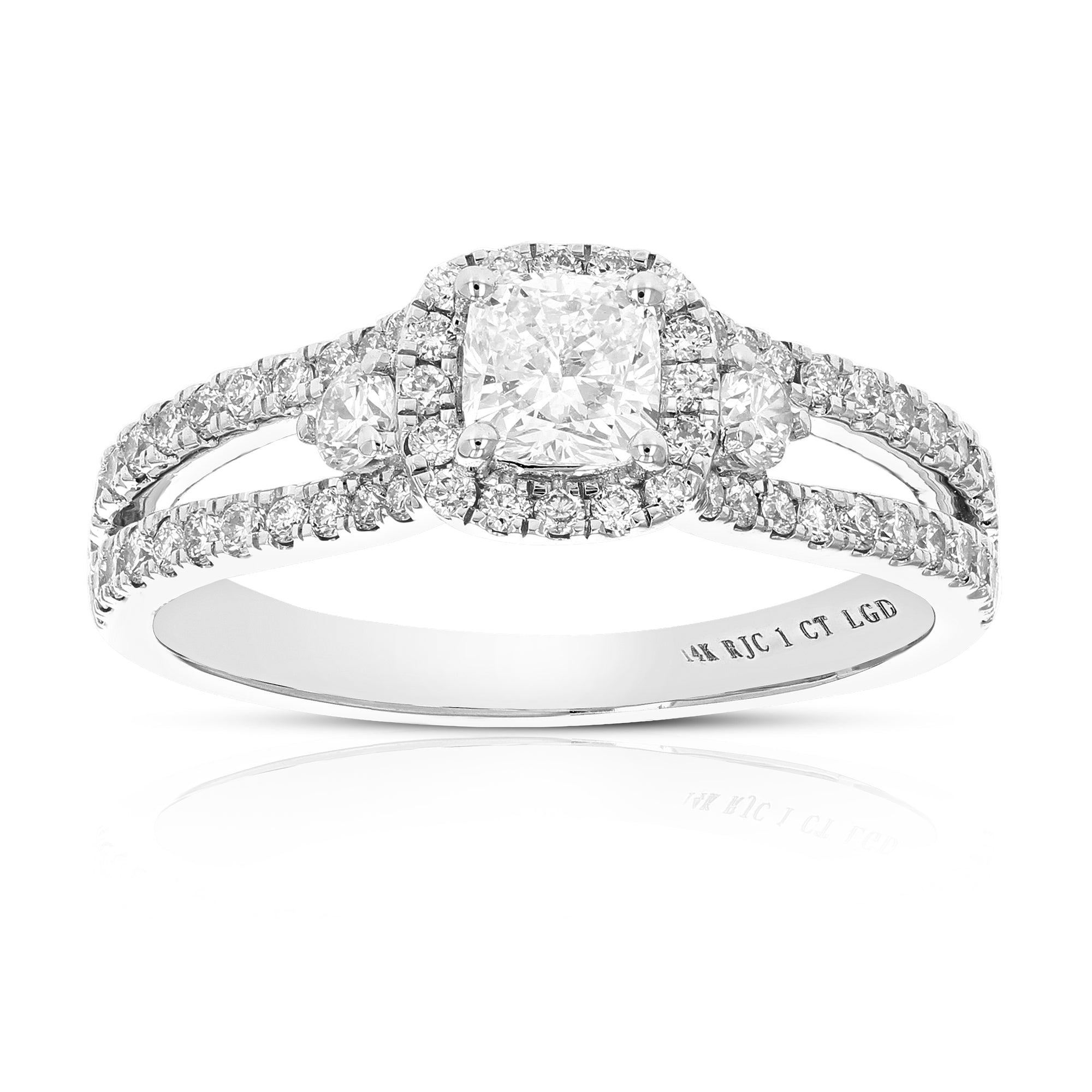 1 cttw Wedding Engagement Ring for Women, Round Lab Grown Diamond Ring in 14K White Gold, Prong Setting