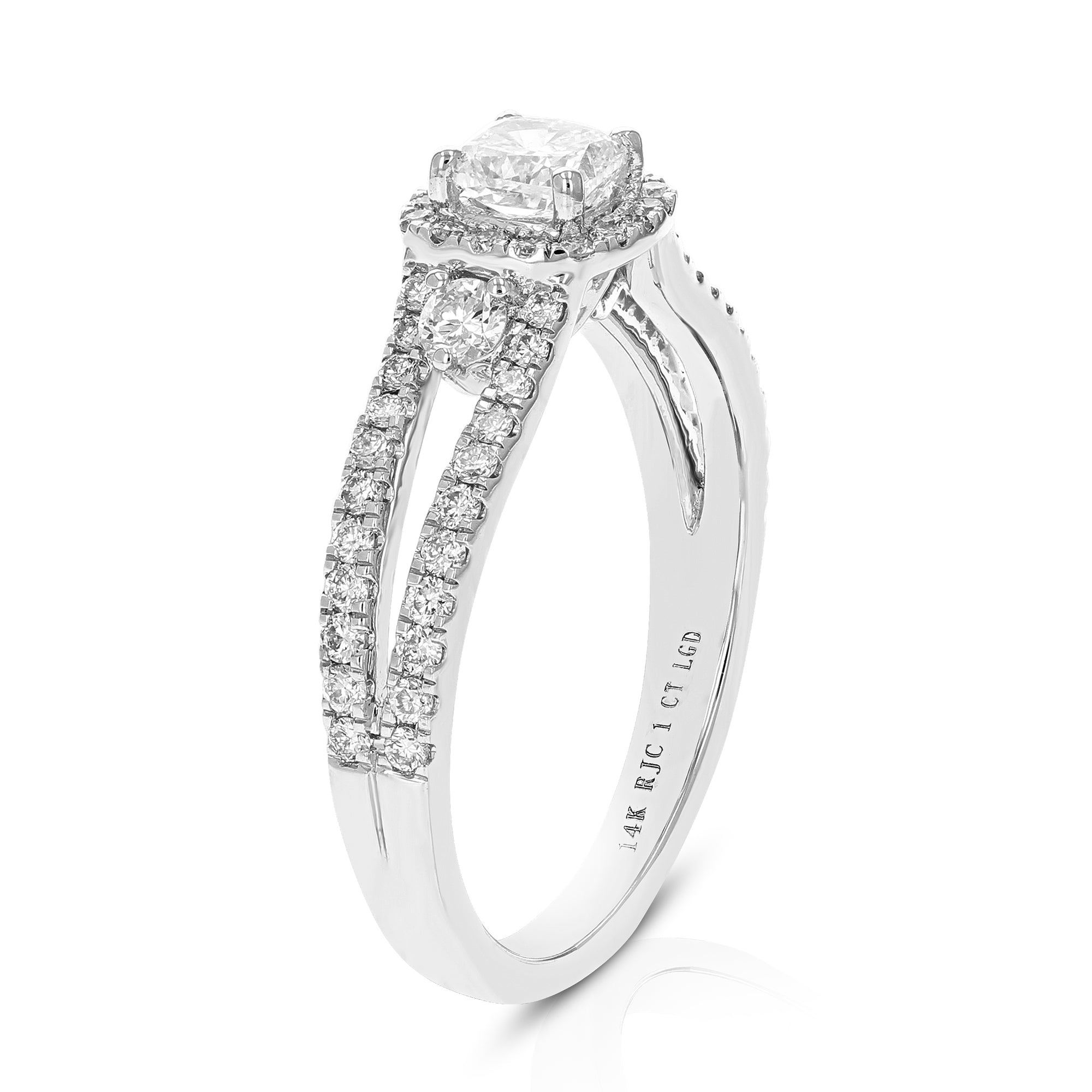 1 cttw Wedding Engagement Ring for Women, Round Lab Grown Diamond Ring in 14K White Gold, Prong Setting