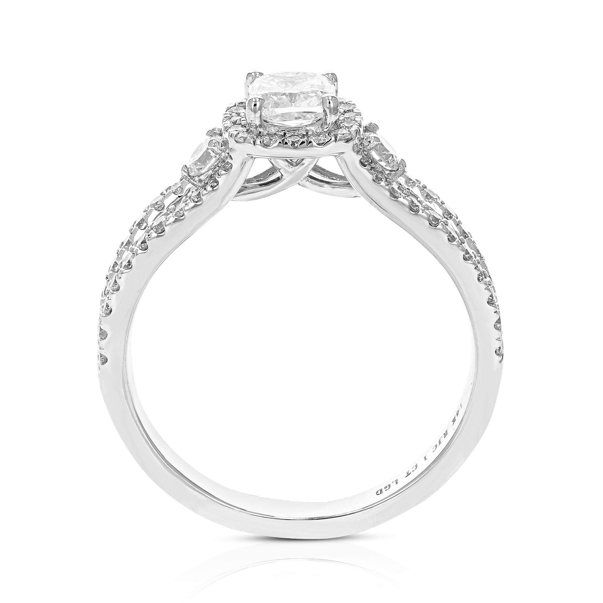 1 cttw Wedding Engagement Ring for Women, Round Lab Grown Diamond Ring in 14K White Gold, Prong Setting