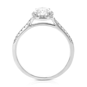 1 cttw Wedding Engagement Ring for Women, Round Lab Grown Diamond Ring in 14K White Gold, Prong Setting