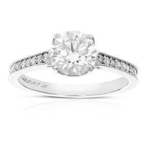 1.50 cttw Wedding Engagement Ring for Women, Round Lab Grown Diamond Ring in 14K White Gold, Prong Setting