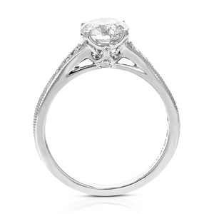 1.50 cttw Wedding Engagement Ring for Women, Round Lab Grown Diamond Ring in 14K White Gold, Prong Setting