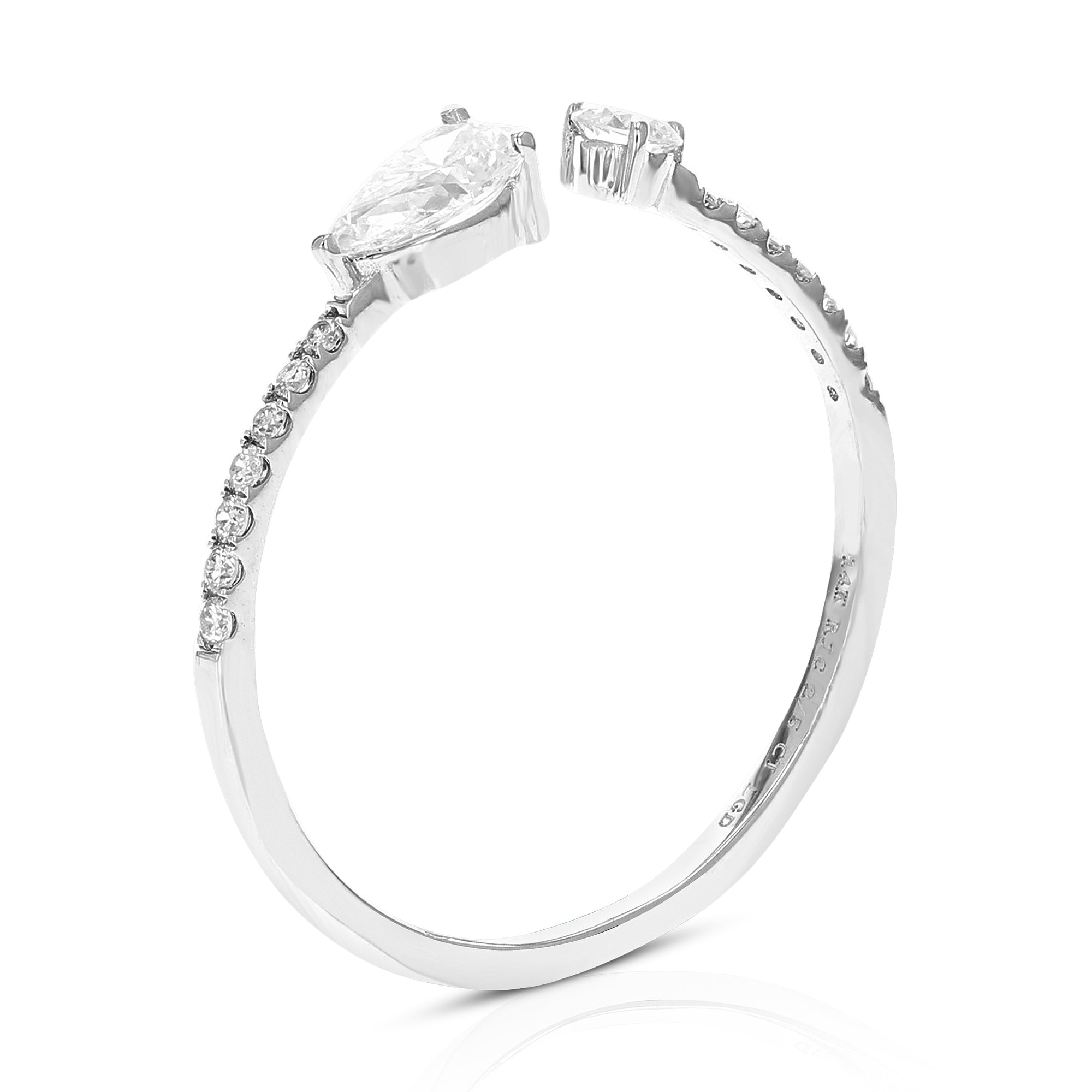 2/5 cttw Wedding Engagement Ring for Women, Round Lab Grown Diamond Ring in 14K White Gold, Prong Setting