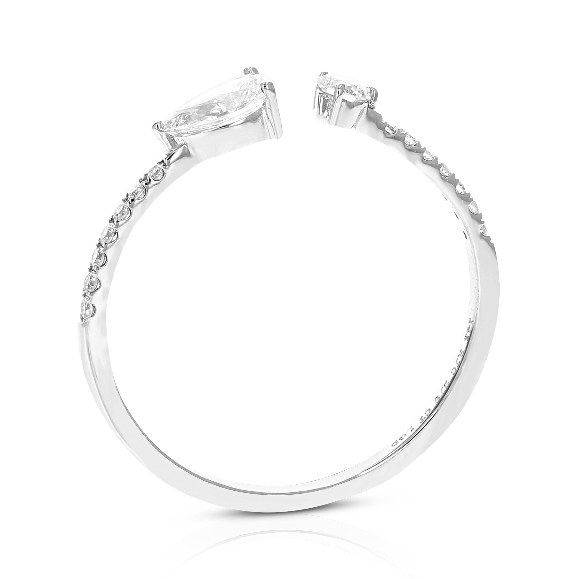 2/5 cttw Wedding Engagement Ring for Women, Round Lab Grown Diamond Ring in 14K White Gold, Prong Setting
