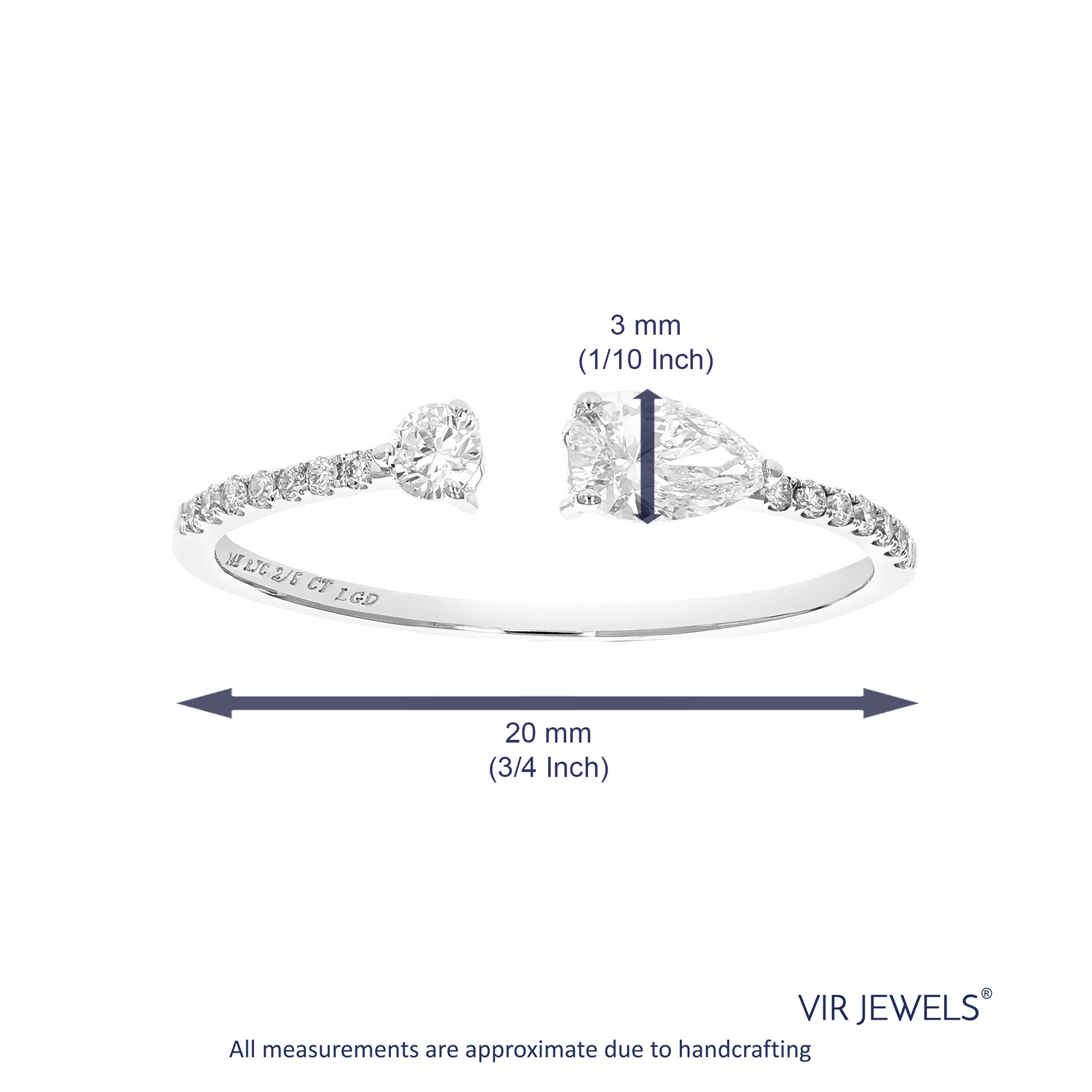 2/5 cttw Wedding Engagement Ring for Women, Round Lab Grown Diamond Ring in 14K White Gold, Prong Setting