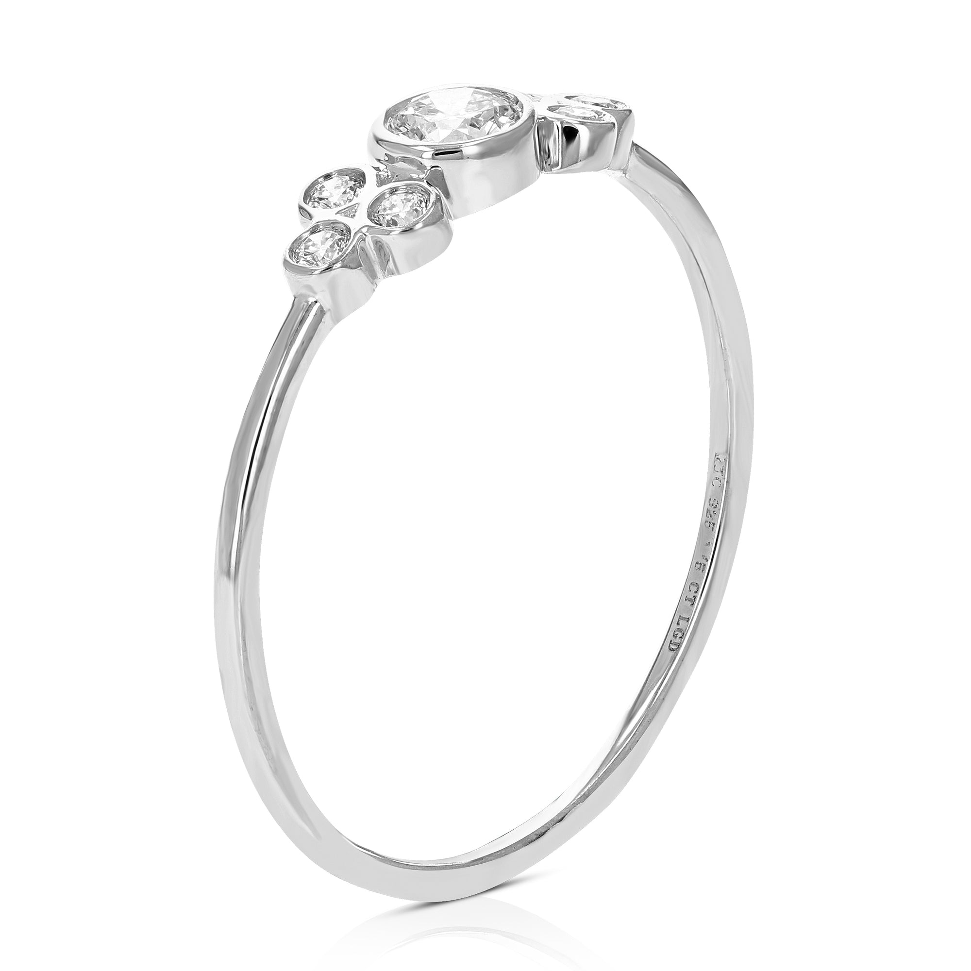 1/5 cttw Diamond Engagement Ring for Women, Round Lab Grown Diamond Engagement Ring in .925 Sterling Silver, Prong Setting