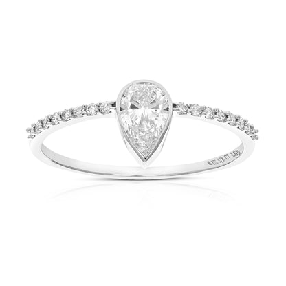South North Pear Solitaire Ring
