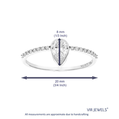 South North Pear Solitaire Ring
