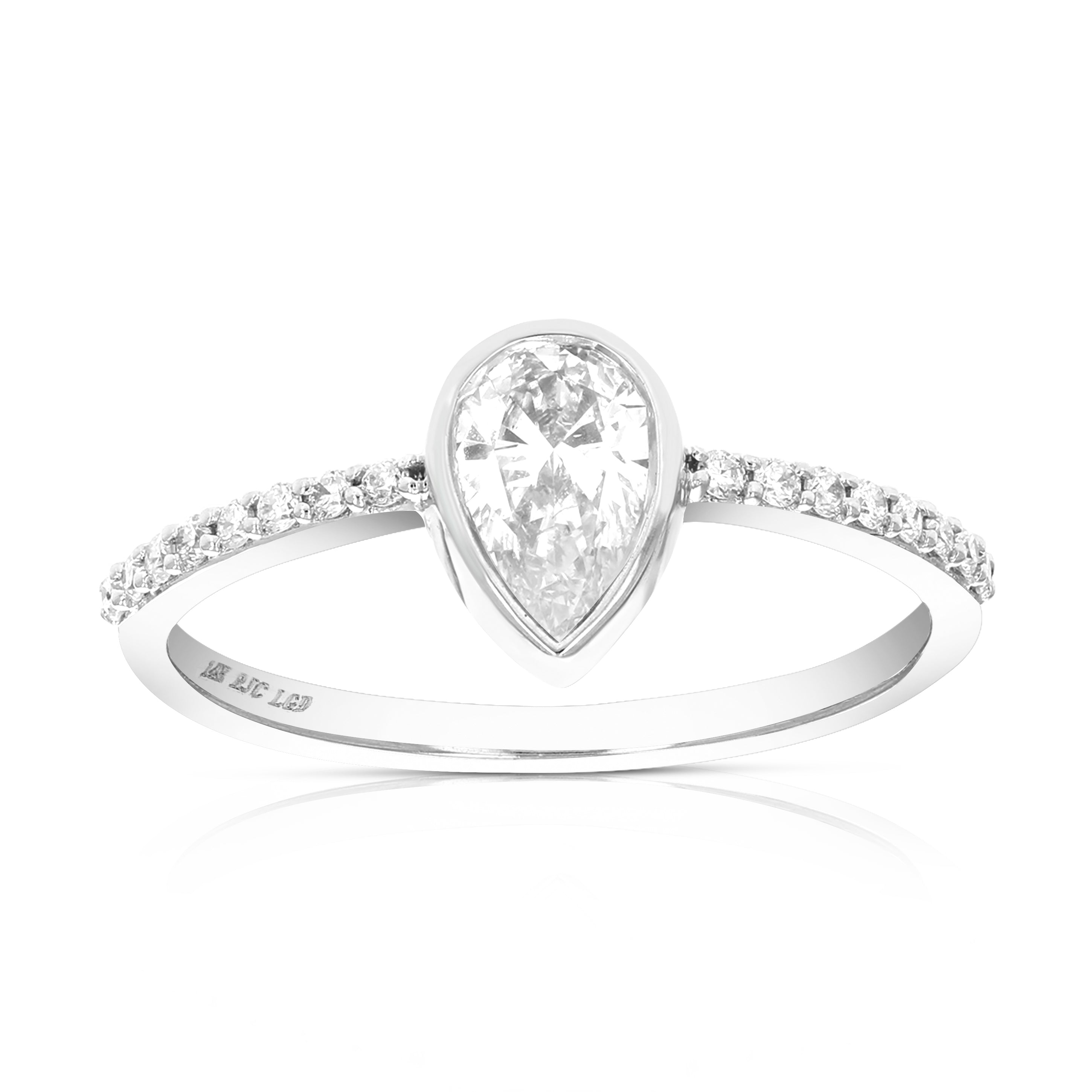 South North Pear Solitaire Ring