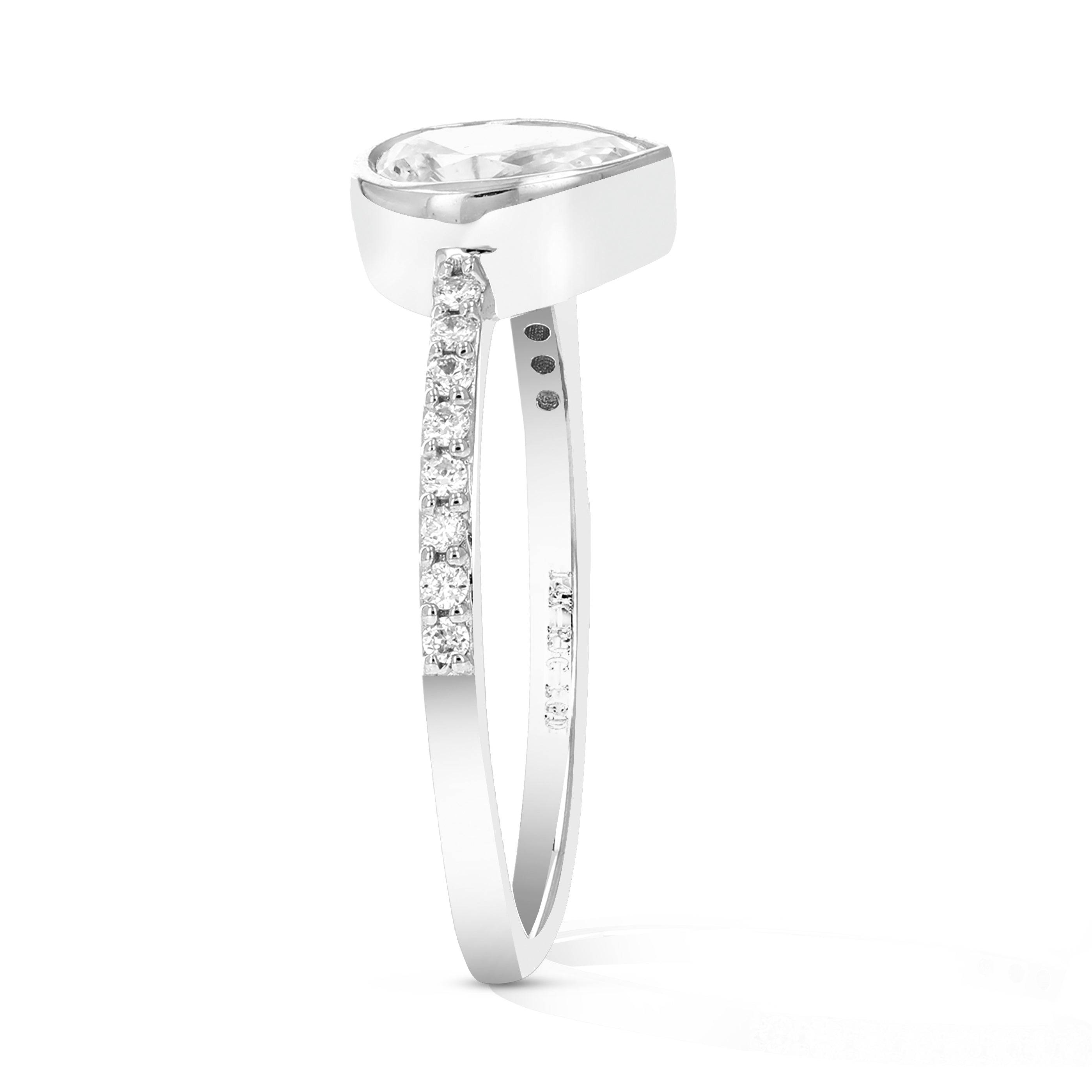 South North Pear Solitaire Ring