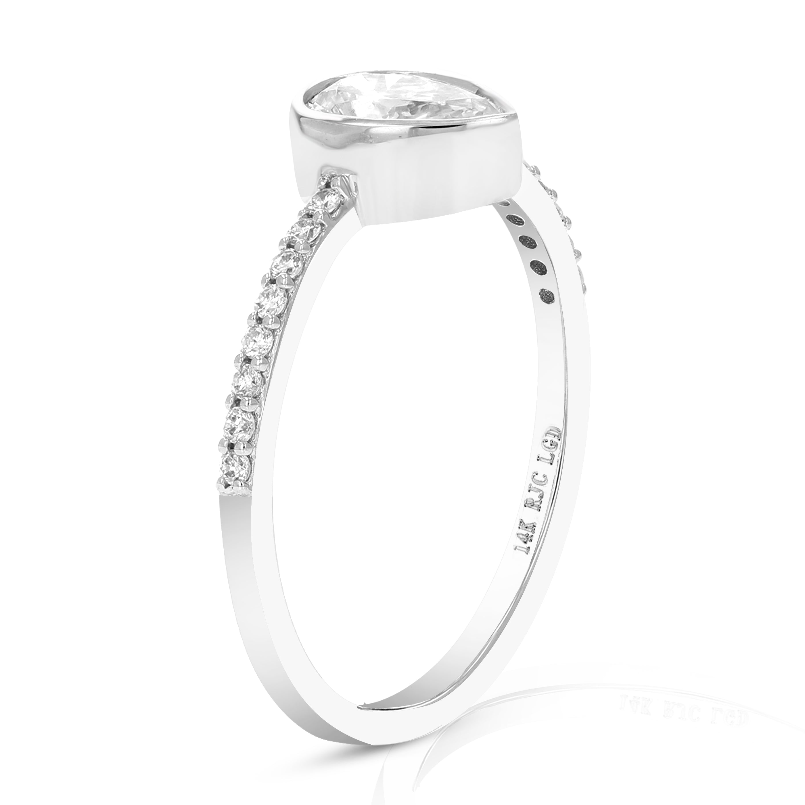 South North Pear Solitaire Ring
