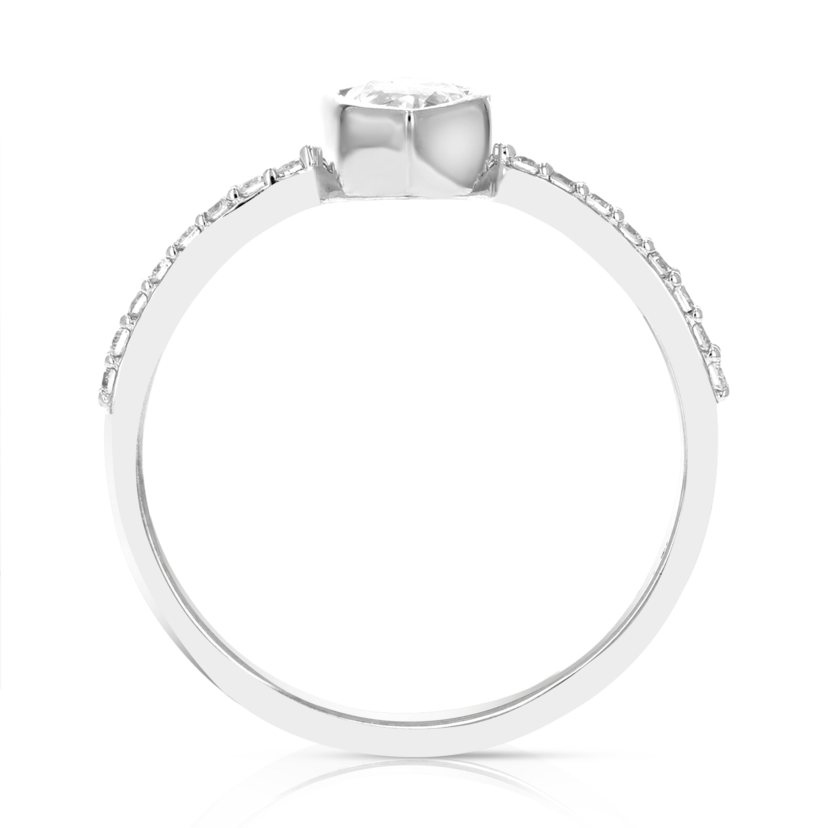 South North Pear Solitaire Ring