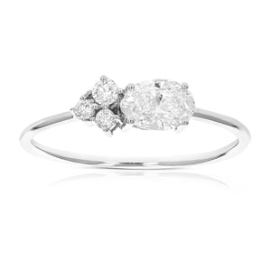 5/8 cttw Wedding Engagement Ring for Women, Round Lab Grown Diamond Ring in 14K White Gold, Prong Setting